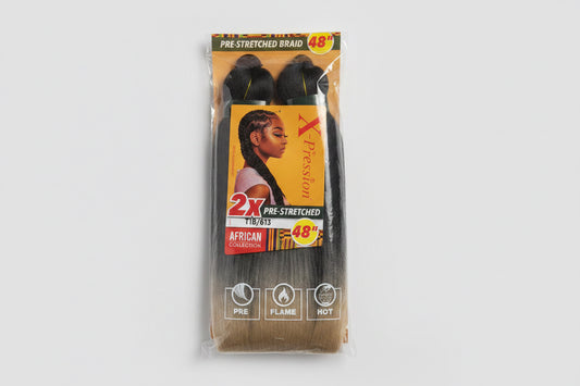 X-Pression 2X Pre-Stretched Braiding Hair 48” – T1B/613 African Collection