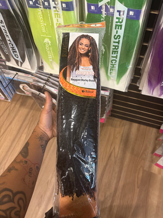 BIJOUX REALISTIC- 100% Human Hair Reggie (Marley Braid)-Color 2-