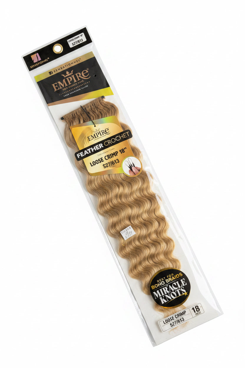 Empire feather crochet loose crimp 18” color S27/613