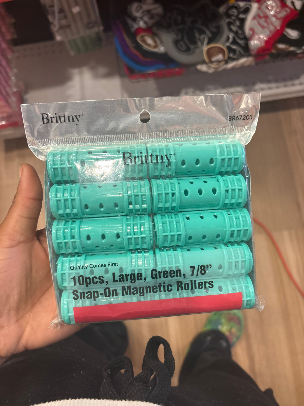 BRITTNY- 10pcs, Large, Green 7/8” Snap-on Magnetic Rollers