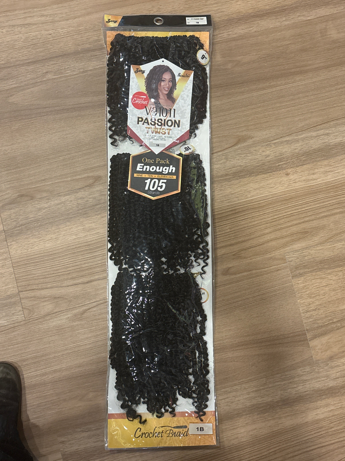 ZURY Braid Crochet- Passion Twist 9”10”11”-Color 1B- 105 Strands