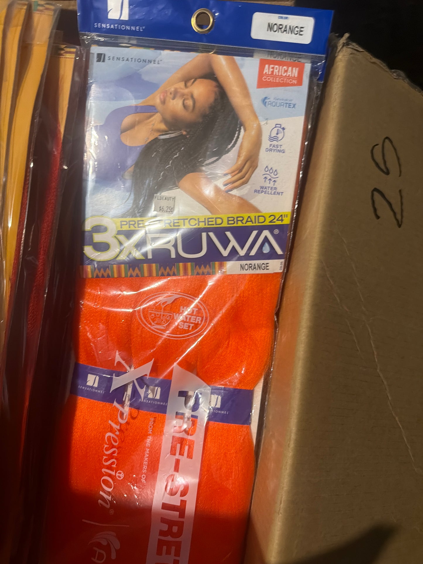X-Pression Ruwa 3X Pre-Stretched Braiding Hair 24” – Neon Orange