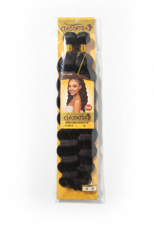 Cleopatra 100% Remy Human Hair French Loose Deep Bulk 18” Color 1B