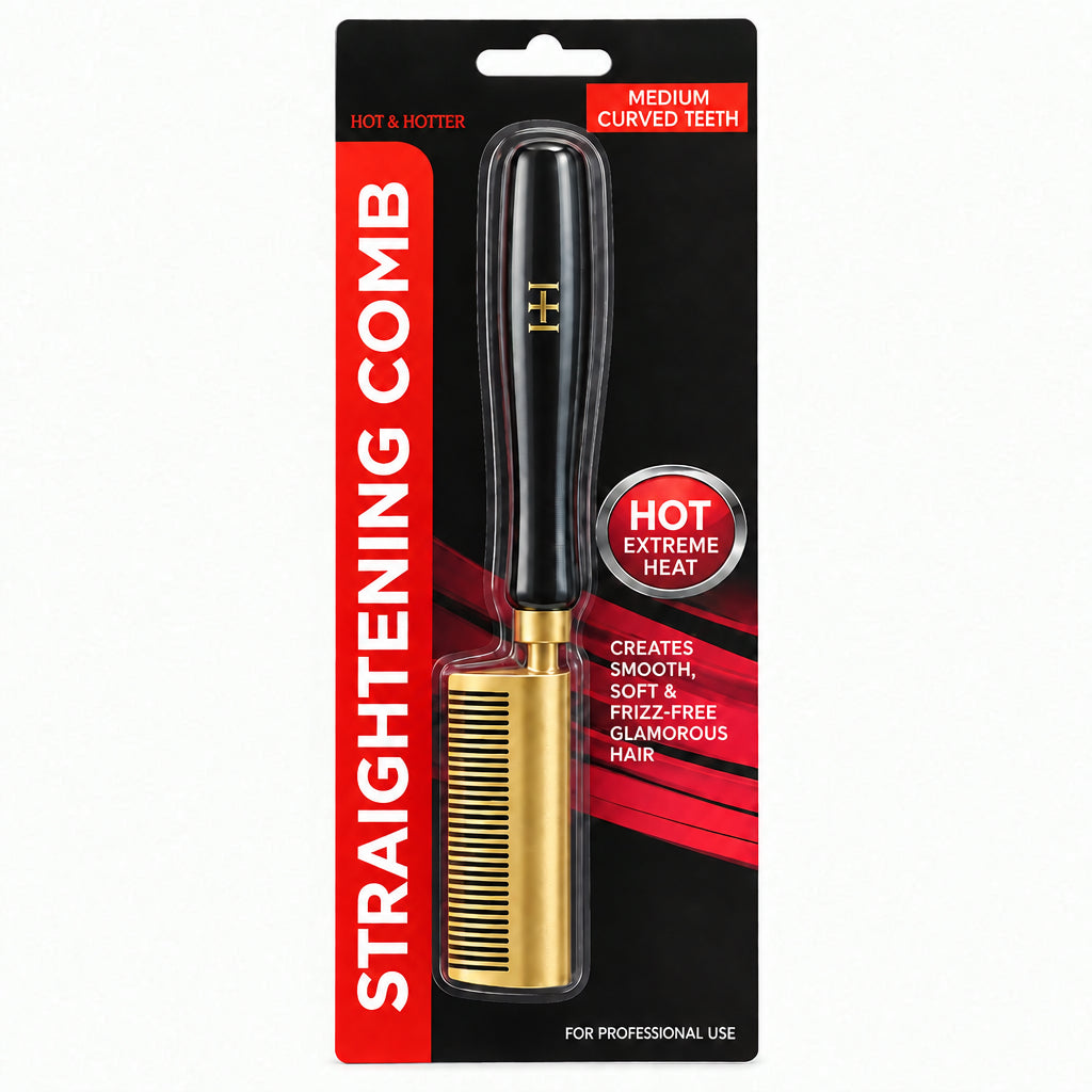 HOT&HOTTER- Straightening Comb Medium Curved Teeth