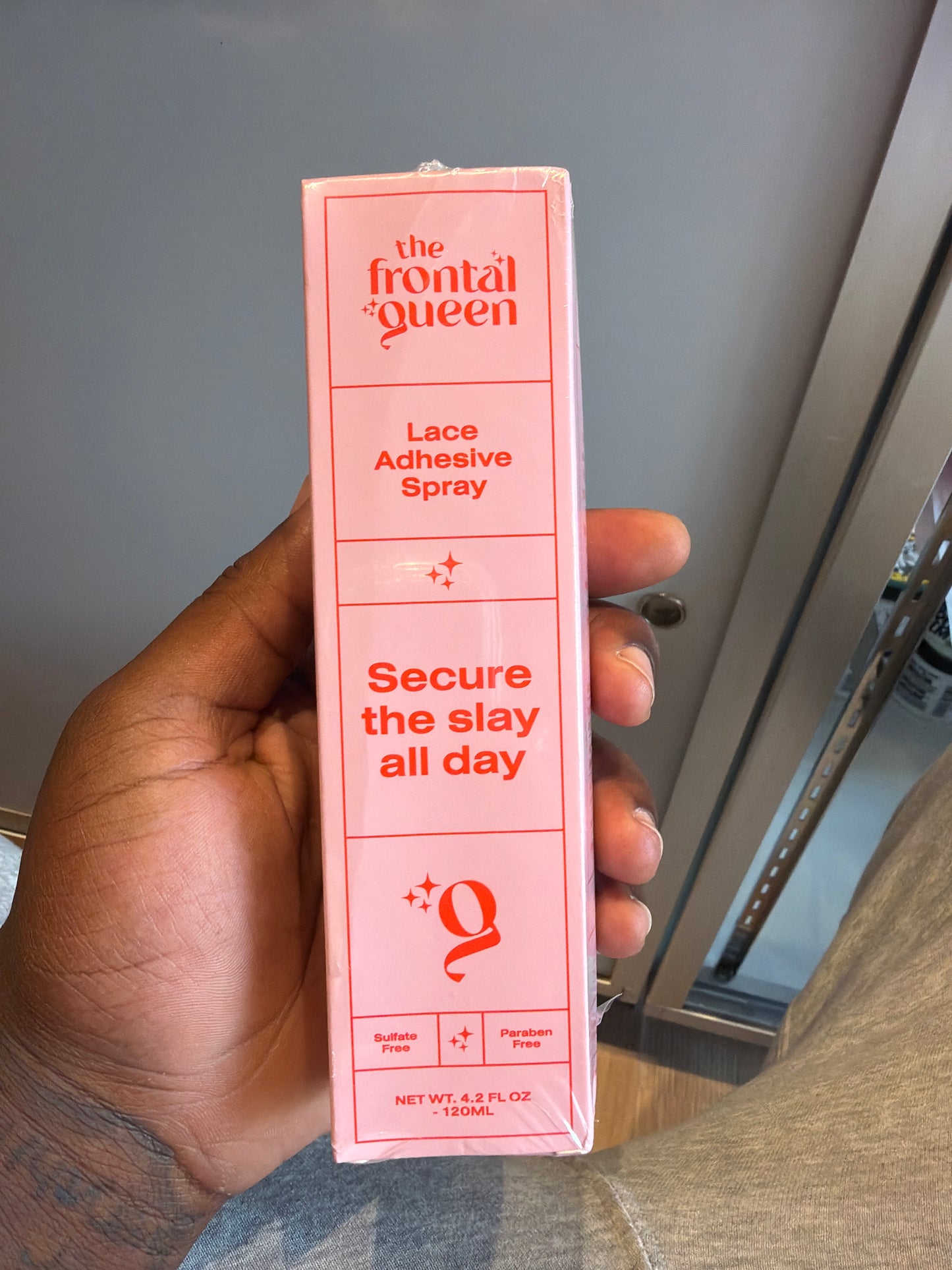 The frontal queen lace adhesive spray