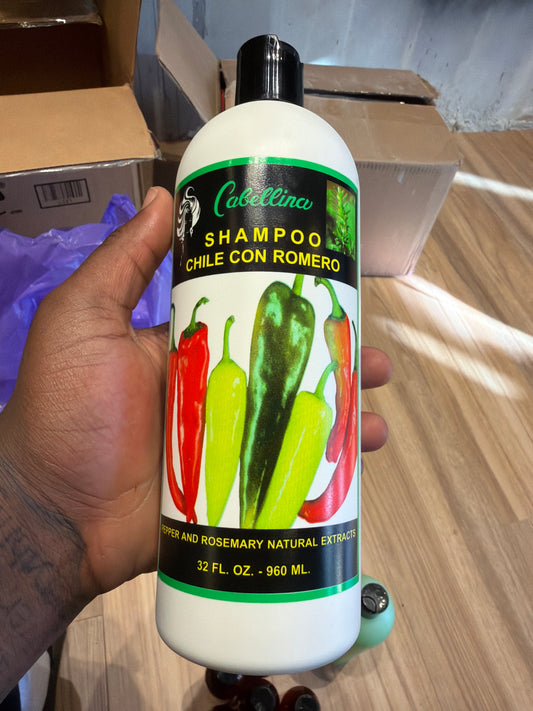 Cabellina- chile con romero pepper&rosemary shampoo 32fl.oz.(960ml)