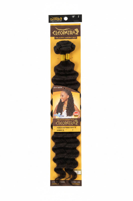 Cleopatra 100% Human Hair Remy Bulk 18” color 2