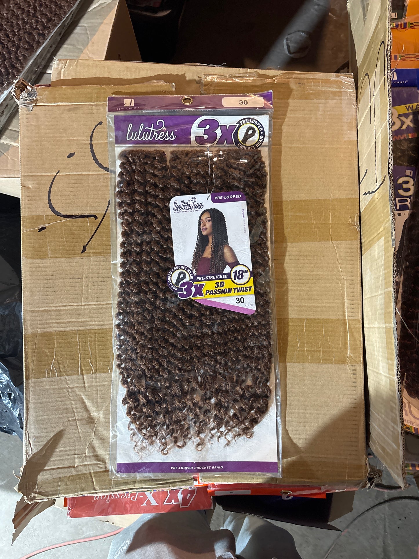 LULUTRESS 3X Pre-Looped Crochet Braid 18”-Color 30-