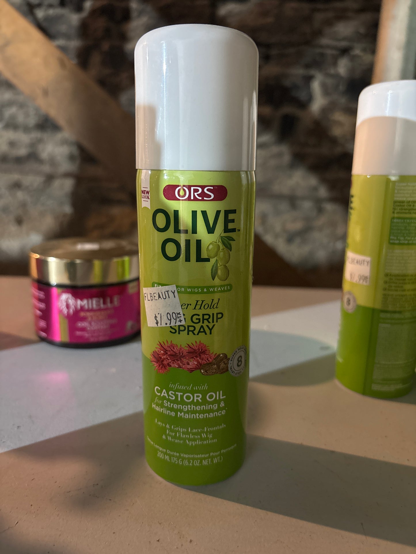 ORS OLIVE OIL- Super Hold WIG GRIP SPRAY Infused w/ Castor Oil 6.2Fl.oz