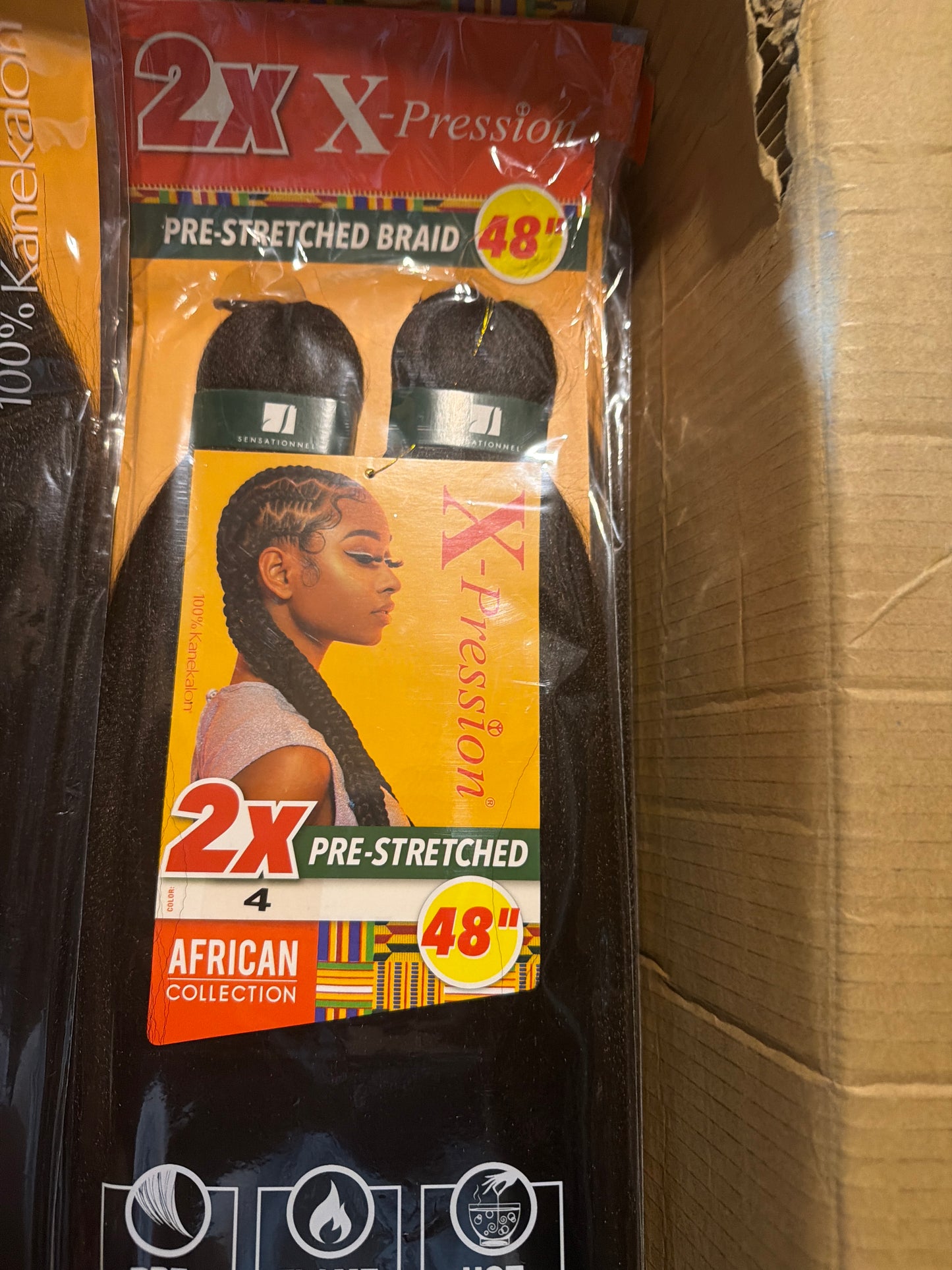 X-Pression 2X Pre-Stretched Braiding Hair 48” – Color 4