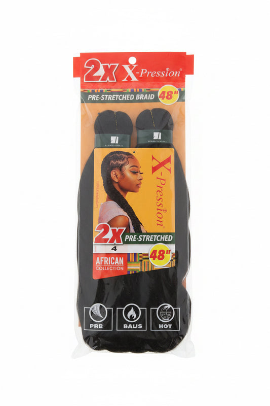 X-Pression 2X Pre-Stretched Braiding Hair 48” – Color 4