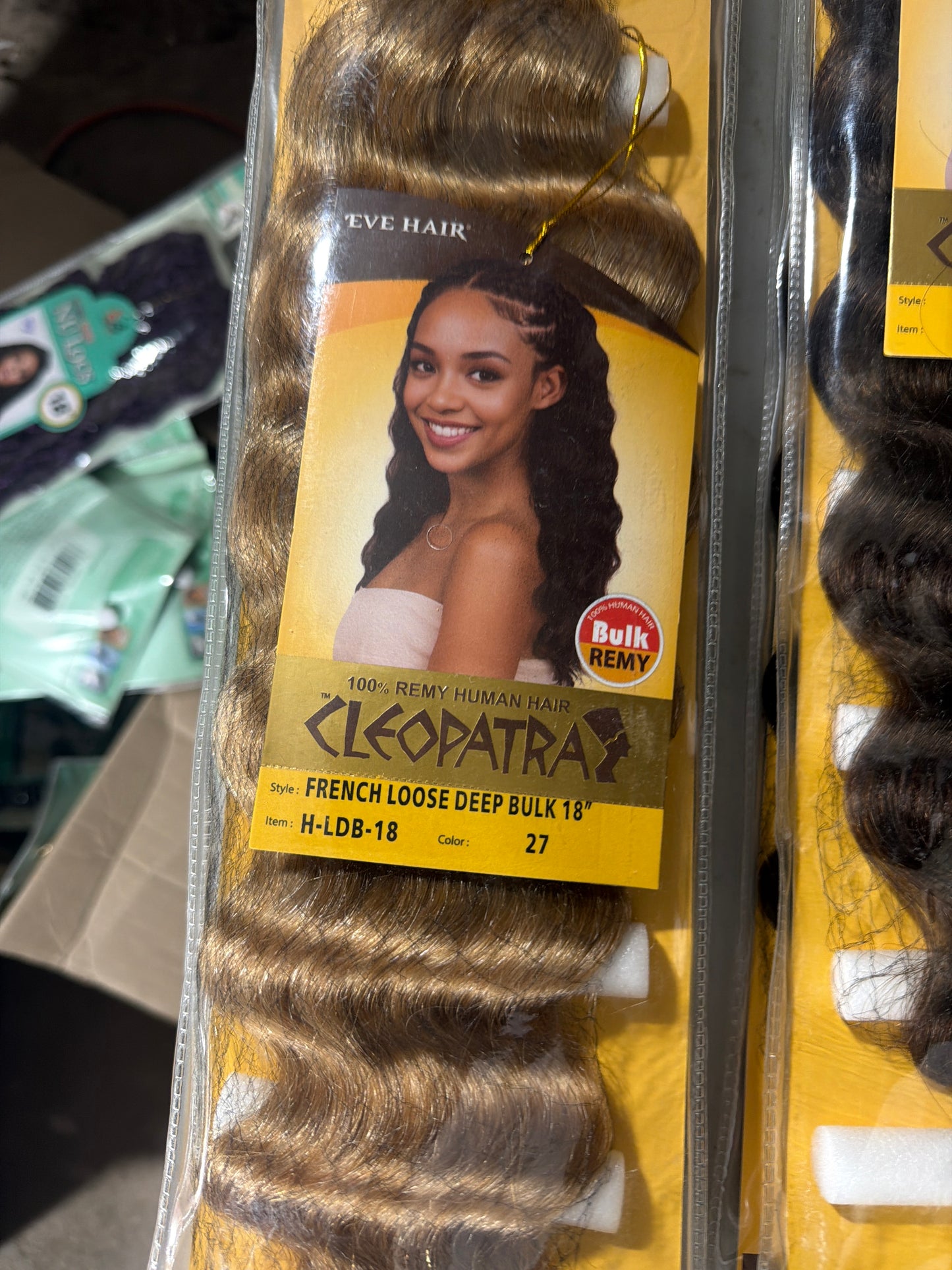 Cleopatra 100% Remy Human Hair French Loose Deep Bulk 18” color 27