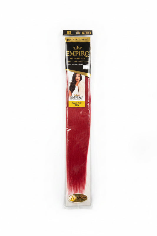 Empire 100% Human Hair Yaki 18” – Red