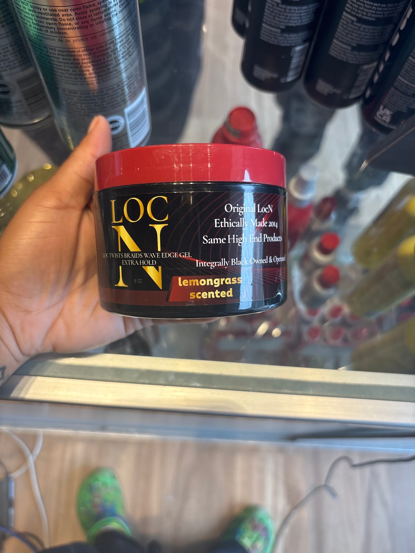 LOCN- Locs&Braids Loc,Twist,Braids,Weave,Edge Gel- 8.oz.-Lemon Sented