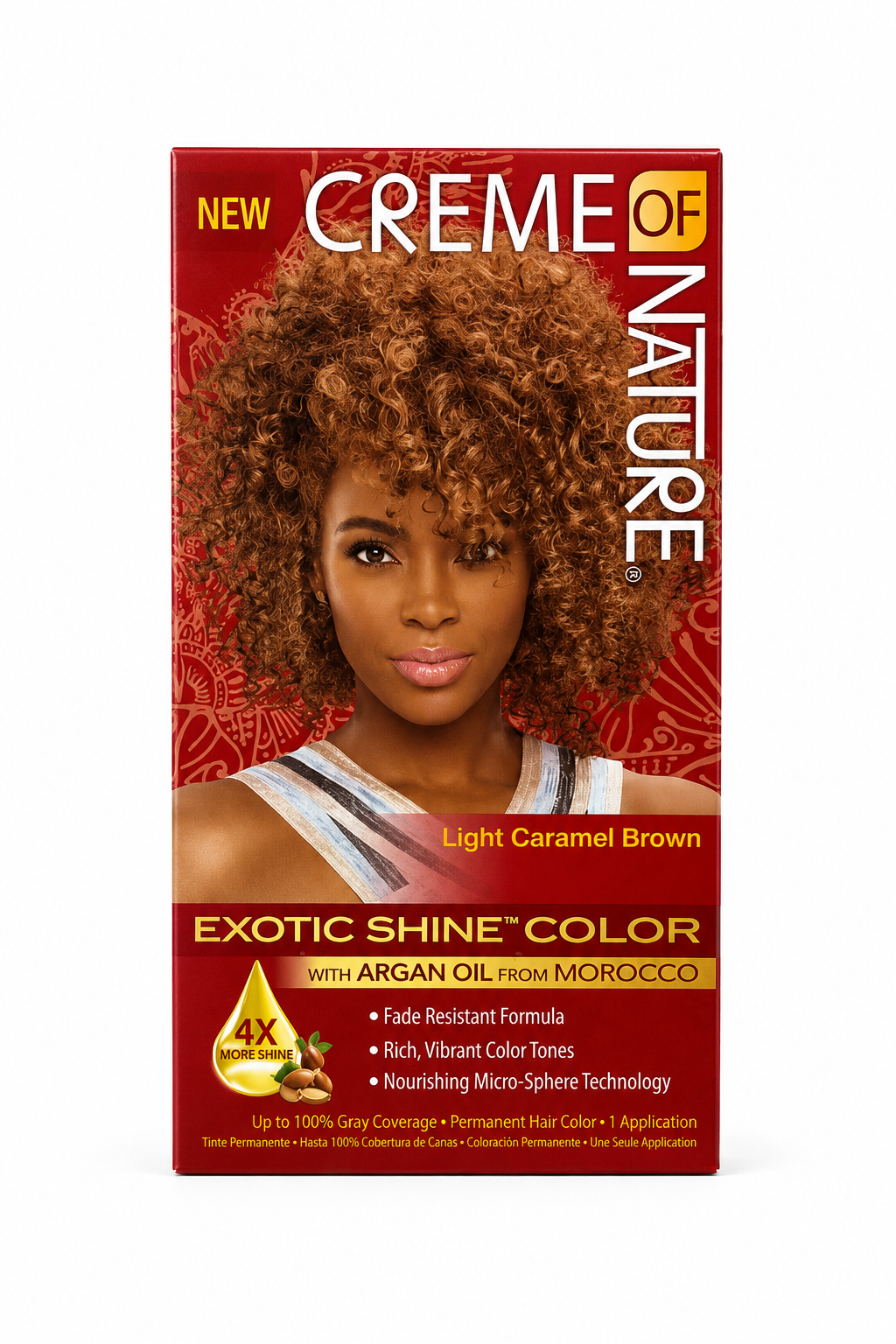 CRÈME OF NATURE- Exotic Shine Color w/ Argan Oil-Color Light Brown 9.2-