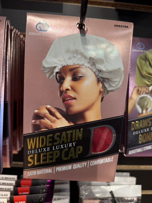Wide satin sleep cap