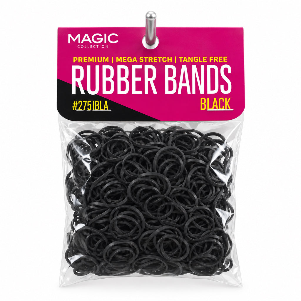 MAGIC COLLECTION- Black Rubber Bands 300 cnt.