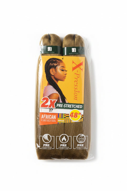 Sensationnel X-Pression African Collection 2X Pre-Stretched Braiding Hair 48” – Color 27