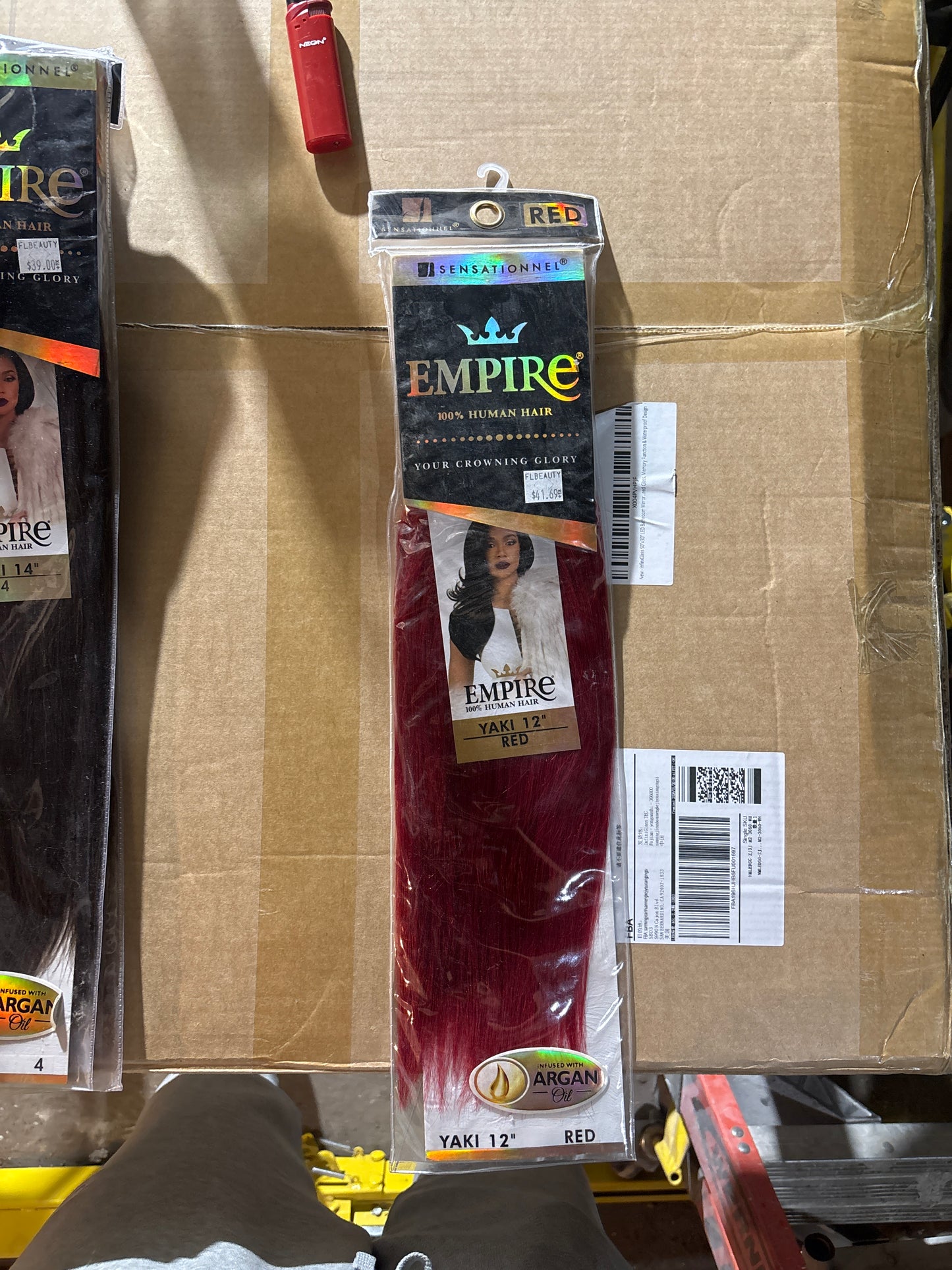 SENSATIONAL EMPIRE 100% Human Hair YAKI 12”-color Red-