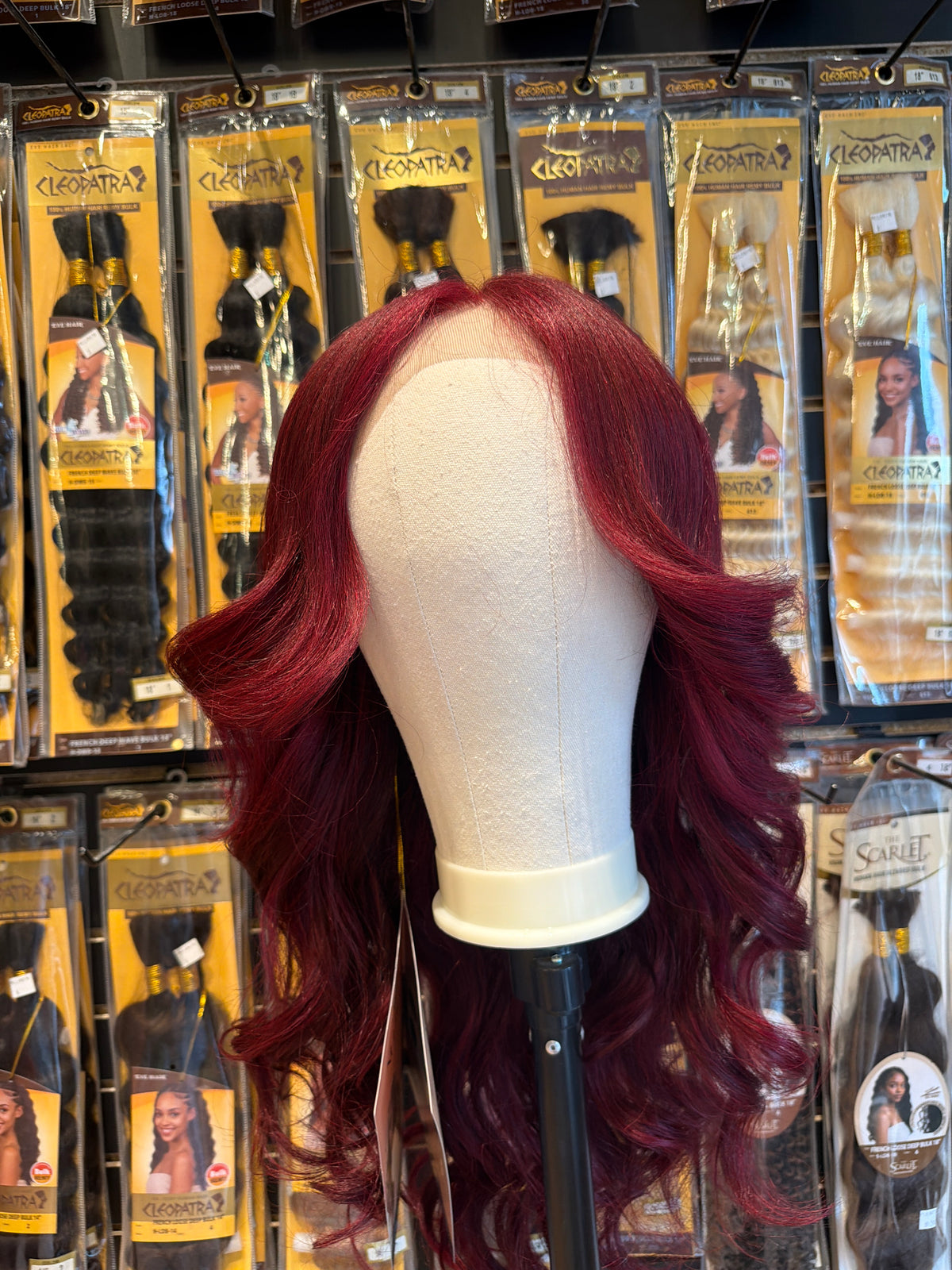 Outre NUEBLEND human hair blend body wave 28” color burgundy