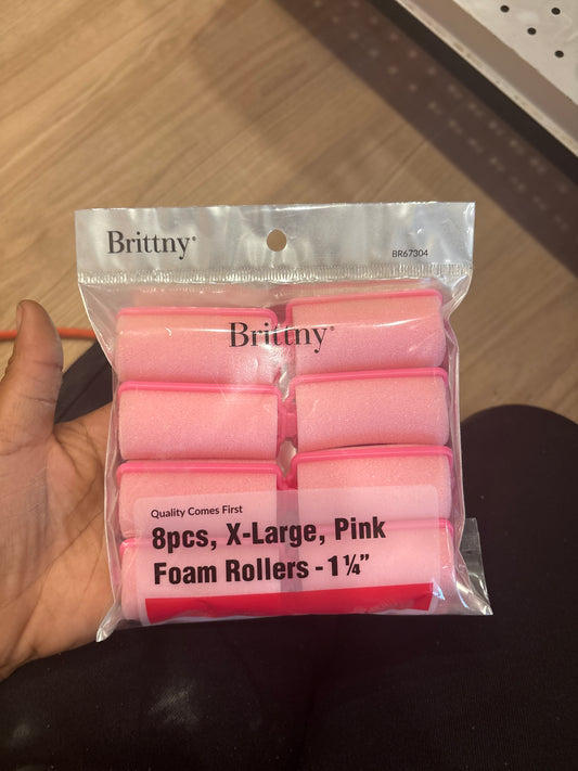 BRITTNY- 8pcs, X-Large, Pink Foam Rollers- 1 1/4”