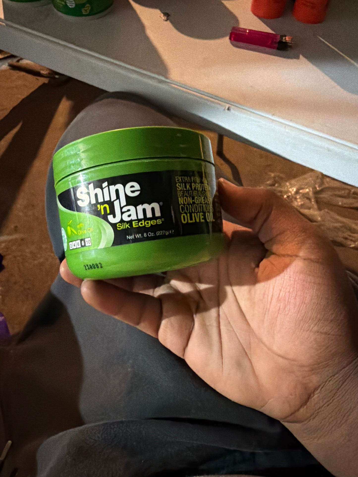 Shine ’n Jam Silk Edges with Olive Oil Extra Firm Hold 8 oz