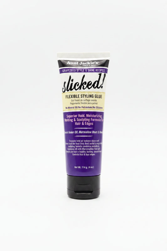 Aunt Jackie’s Grapeseed Style & Shine Recipes Slicked! Flexible Styling Glue – 4 oz