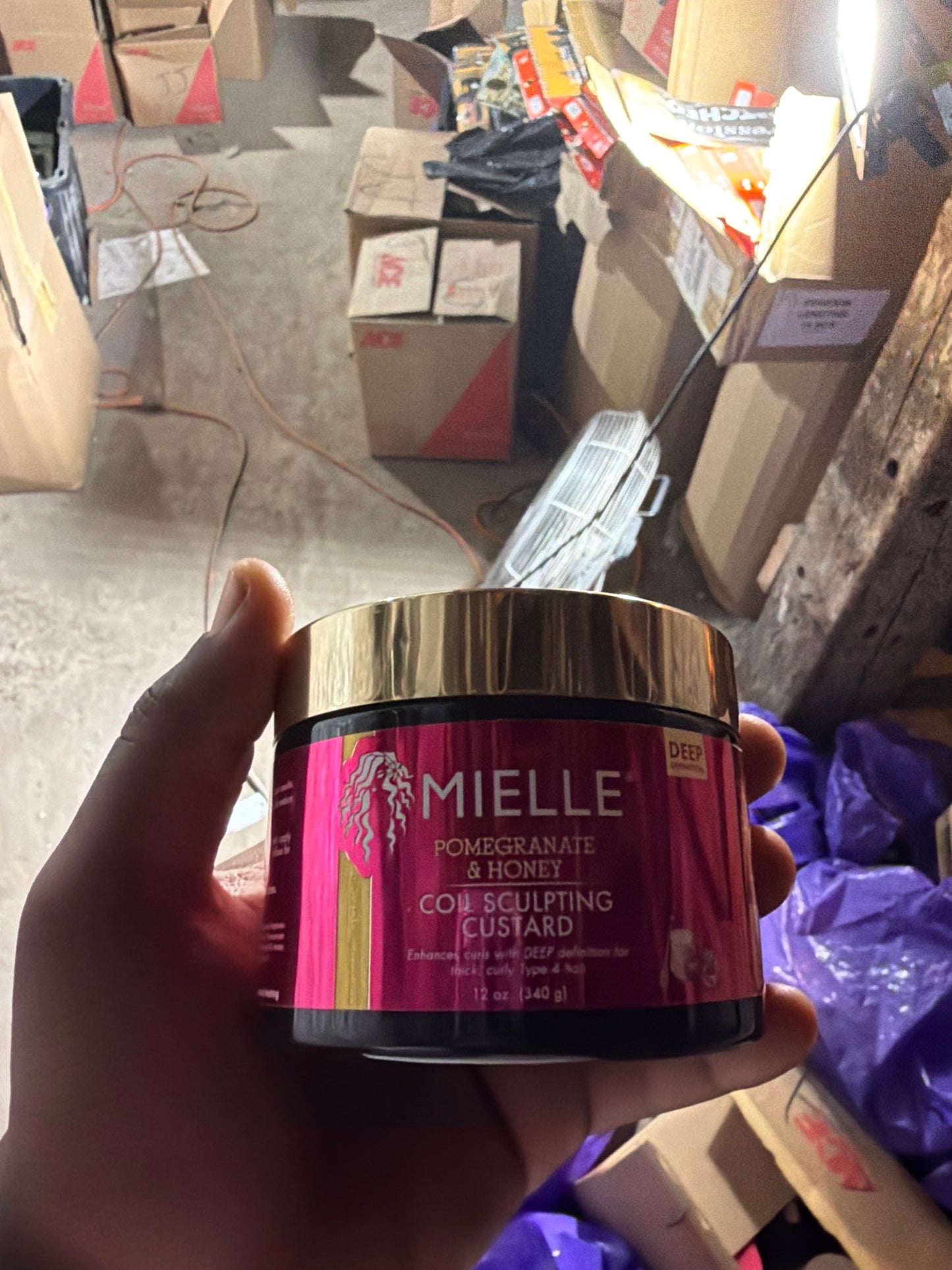 Mielle Organics Pomegranate & Honey Coil Sculpting Custard – Deep Definition, 12 oz
