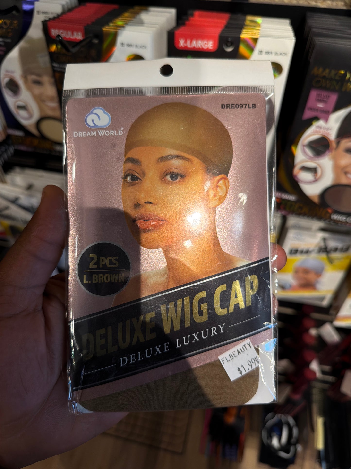 L.brown wig cap