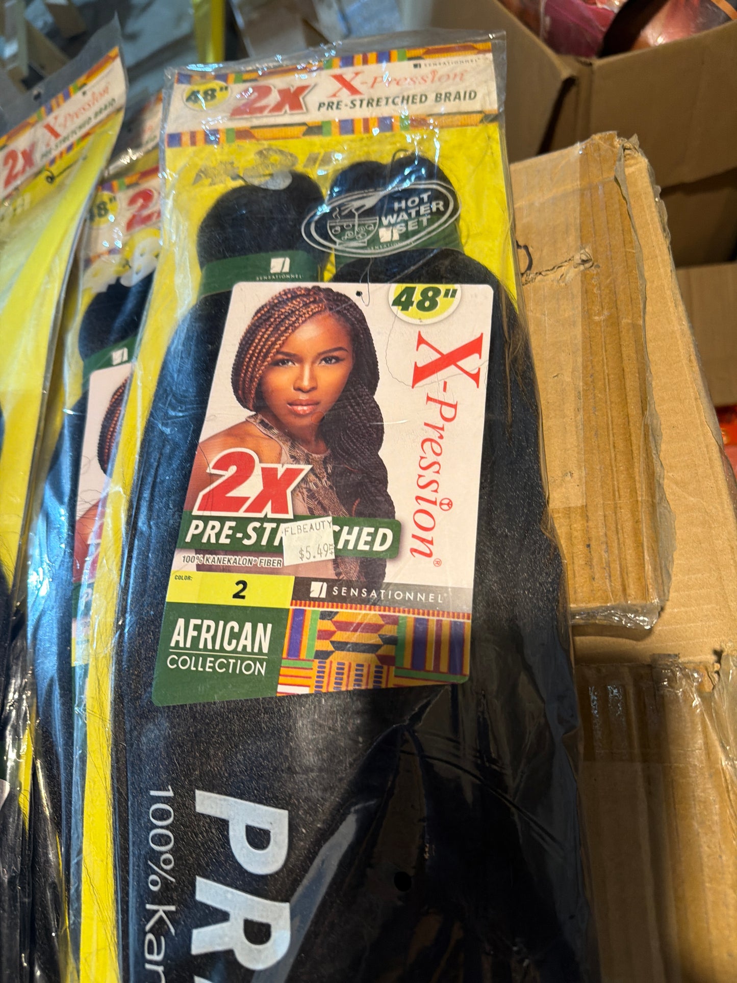 Sensationnel X-Pression African Collection 2X Pre-Stretched Braiding Hair 48” – Color 2