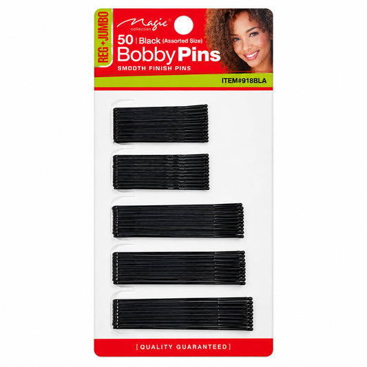 MAGIC- Reg+Jumbo 50 Black Bobby Pins