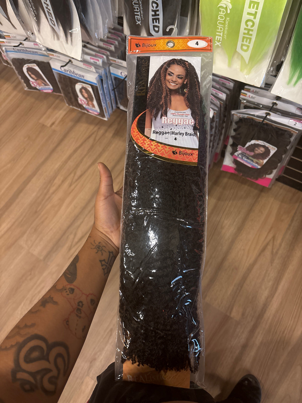 BIJOUX REALISTIC- 100% Human Hair Reggie (Marley Braid)-Color 4-