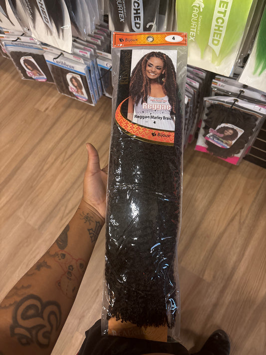 BIJOUX REALISTIC- 100% Human Hair Reggie (Marley Braid)-Color 4-