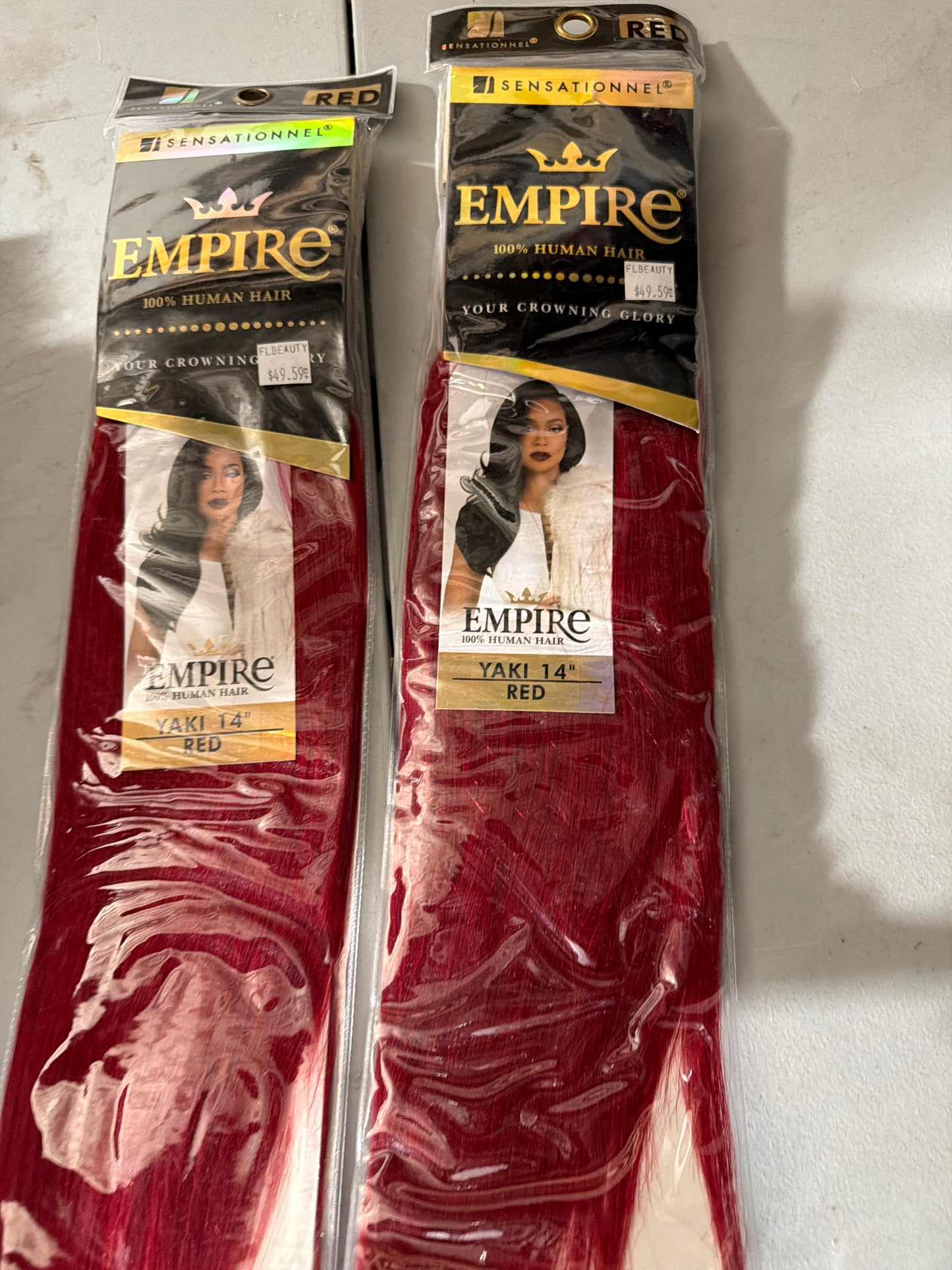 Empire 100% Human Hair Yaki 14” color red