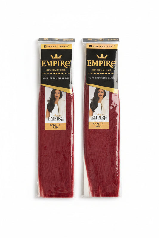 Empire 100% Human Hair Yaki 14” color red