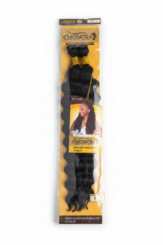 Cleopatra 100% Human Hair Remy Bulk 18” color 1