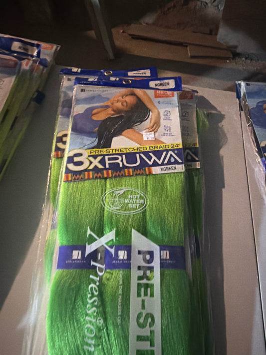 X-Pression RUWA 3X Pre-Stretched Braiding Hair 24” – Color NGreen