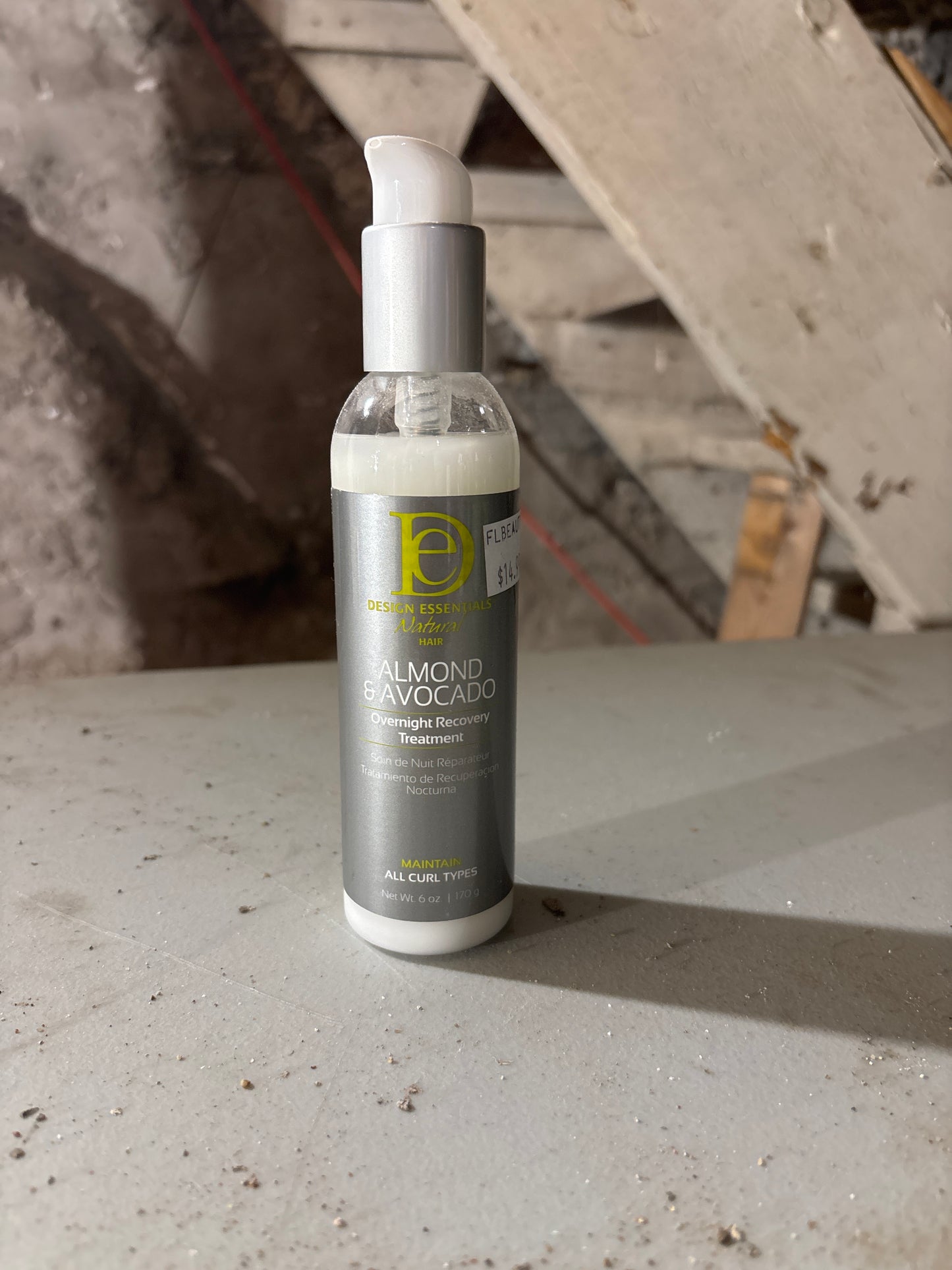 DESIGN ESSENTIALS Natural Hair- ALMOND & AVOCADO overnight recovery treatment 6oz.