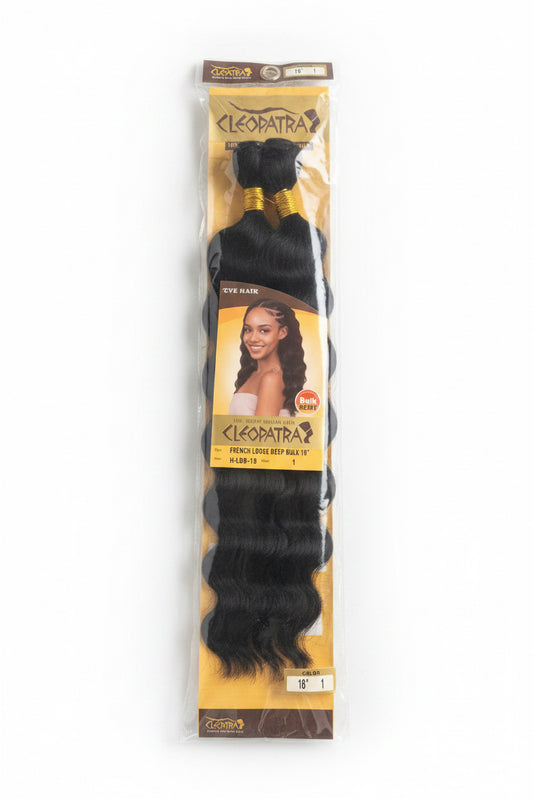 Cleopatra 100% Remy Human Hair French Loose Deep Bulk 18” color 1
