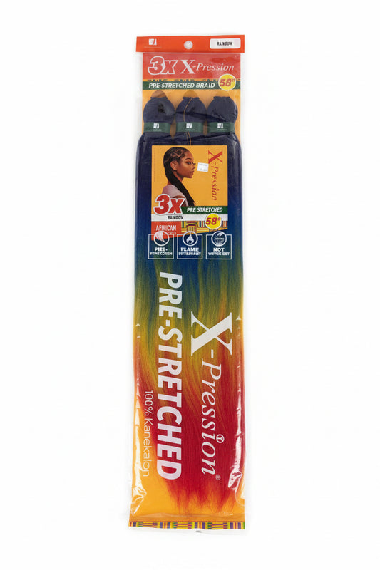3X X-Pression Pre-stretched braiding hair -Rainbow- 58”