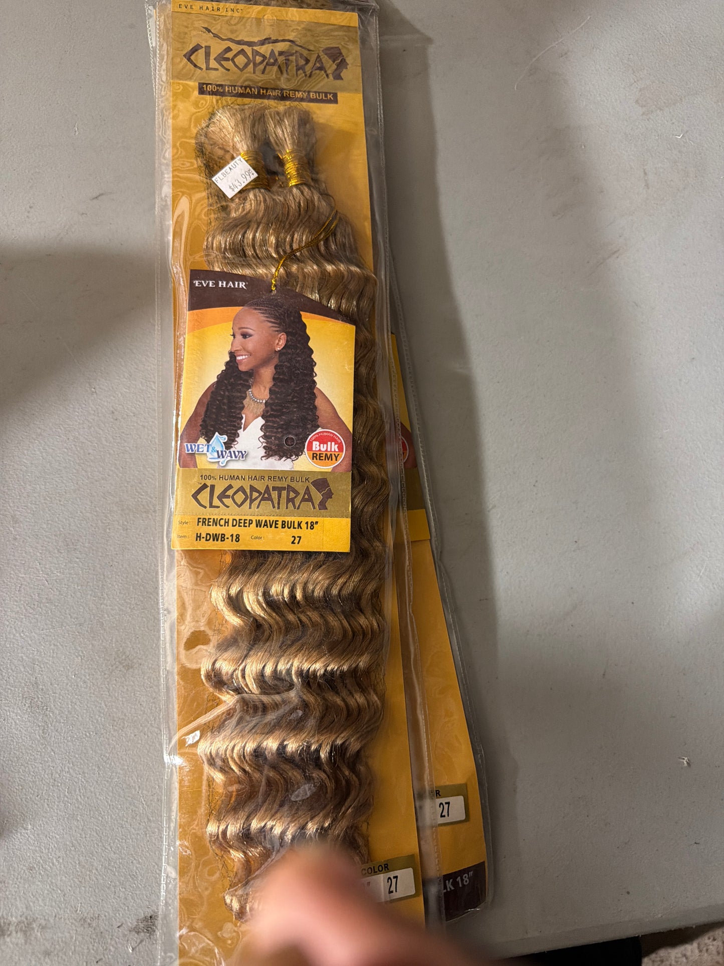 Cleopatra 100% Human Hair Remy Bulk 18” color 27