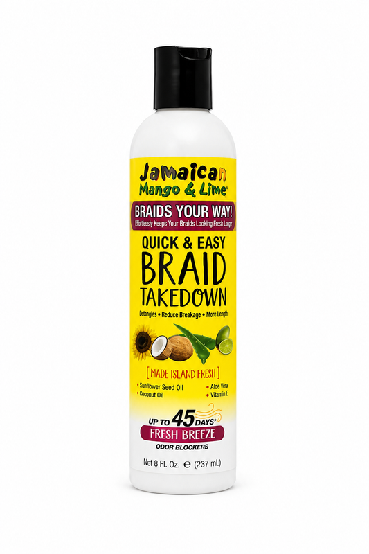 JAMAICAN MANGO &LIME Braids Your Way!- Quick And Easy BRAID TAKEDOWN coconut,sunflower seed,aloe vera, and vitamin E Oil