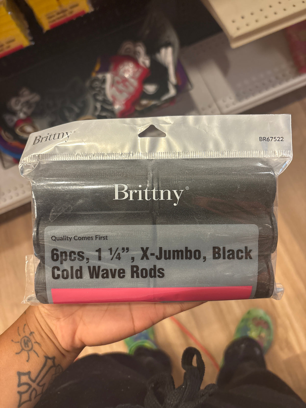 BRITTNY- 6pcs, X-Jumbo, Black Cold Wave Rods