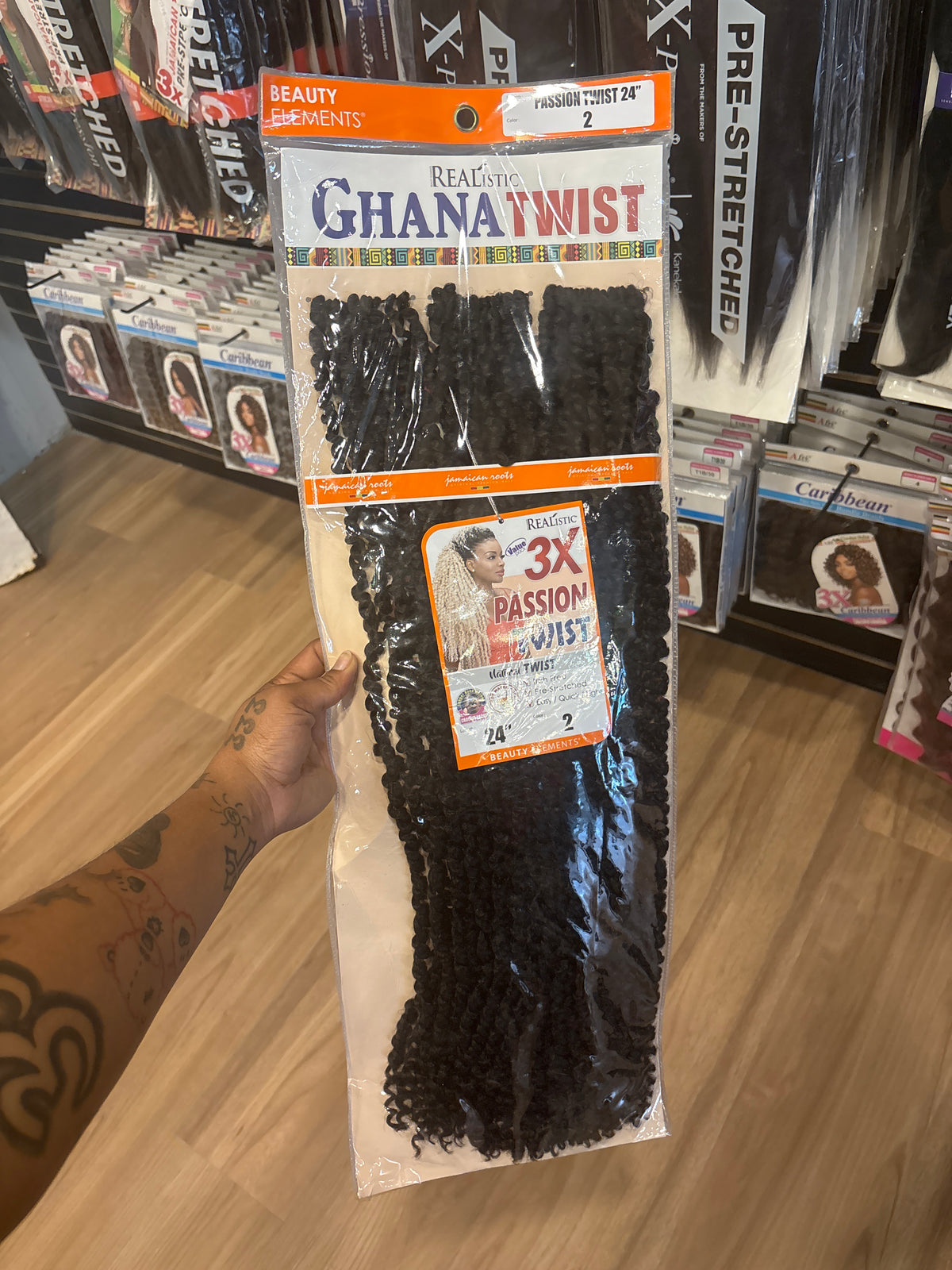 BEAUTY ELEMENTS-Realistic Ghana Twist- 3X Passion Twist 24”-Color 2-