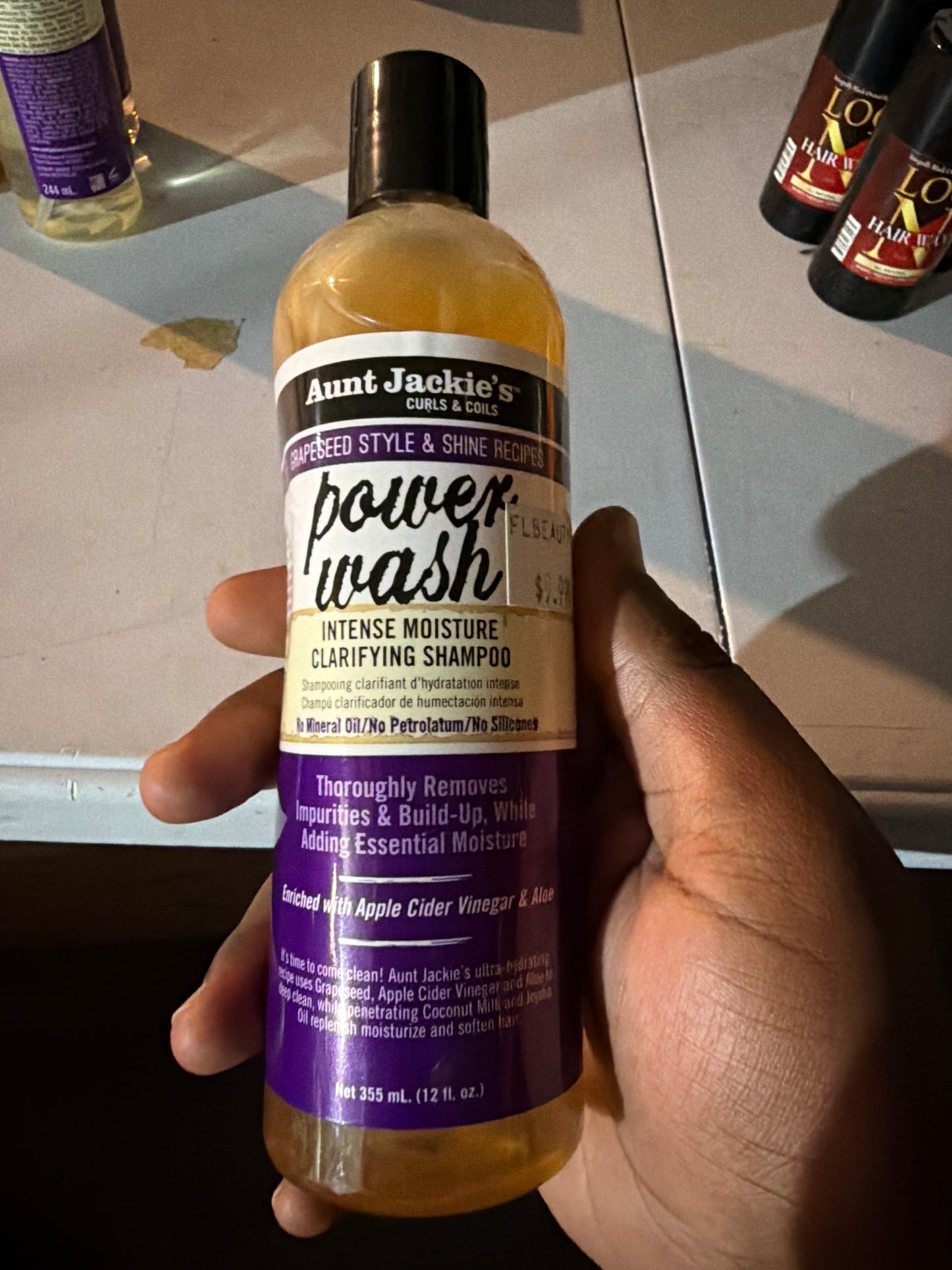 Aunt Jackie’s Grapeseed Style & Shine Recipes Power Wash Intense Moisture Clarifying Shampoo – 12 fl oz