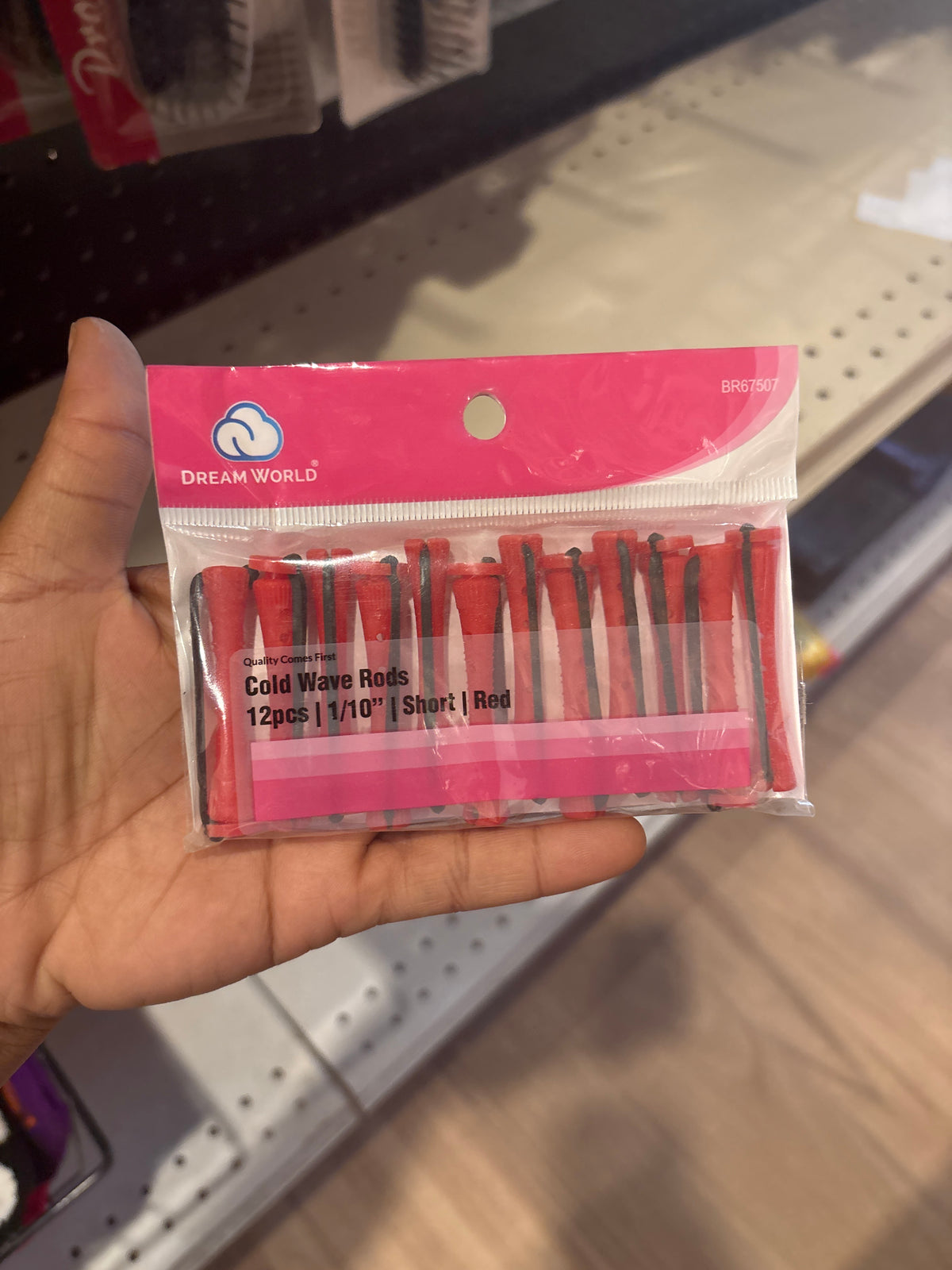 DREAMWORLD- 12pcs, short, Red, 1/10” Cold Wave Rods