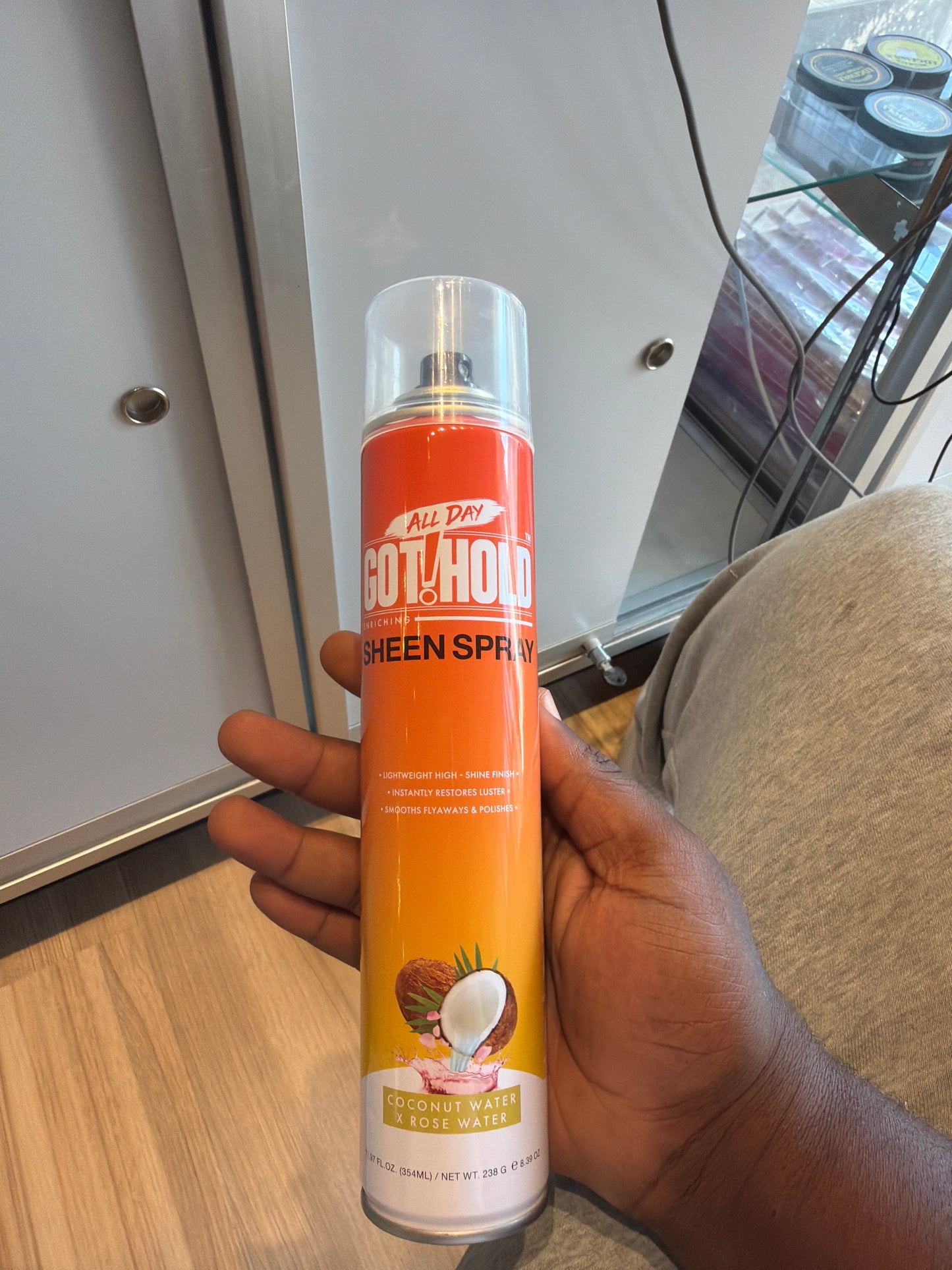 All day got hold sheen spray