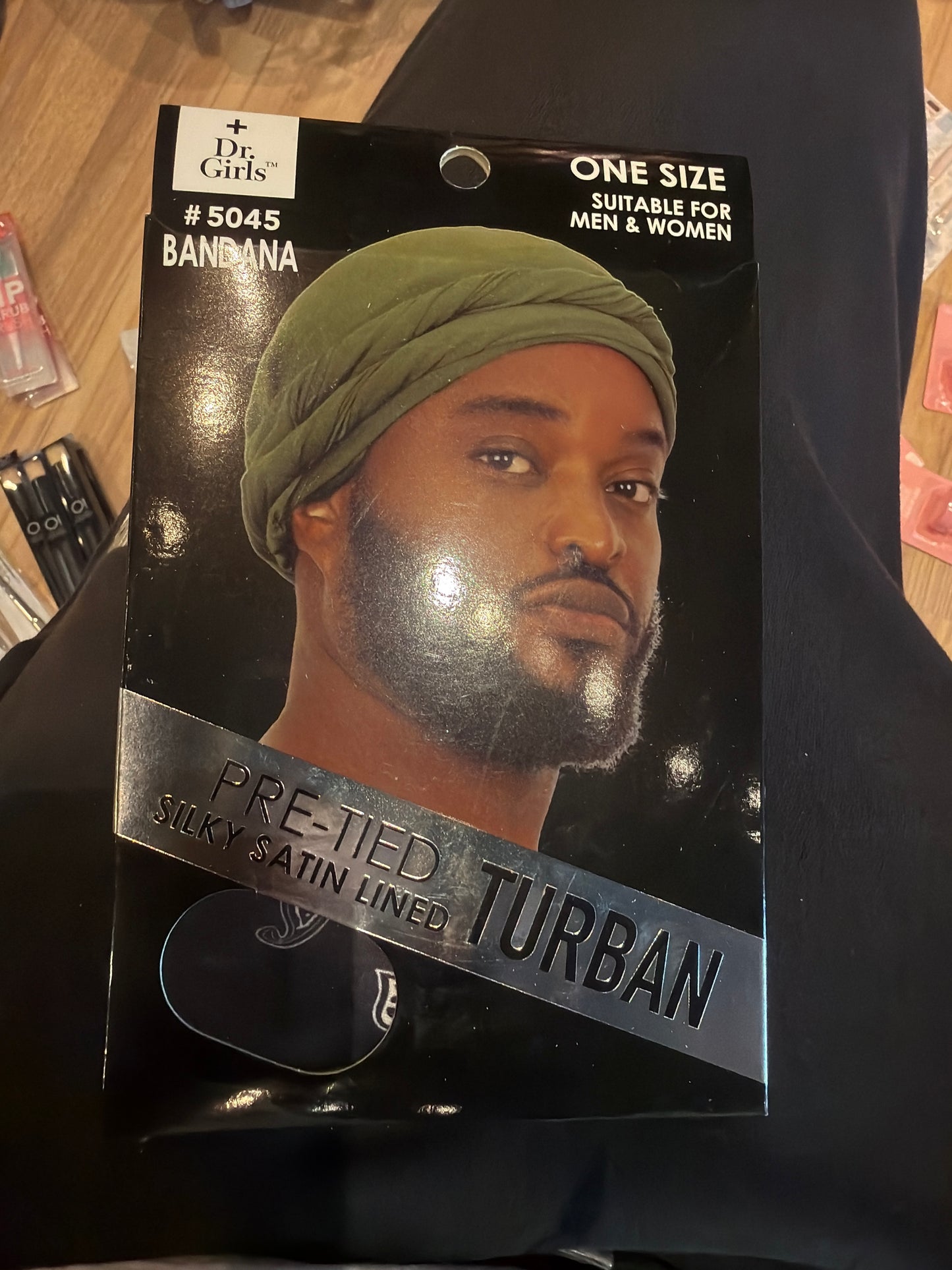 Pre-tied silky satin lined turban