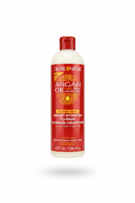 Creme of Nature Argan Oil from Morocco Creamy Hydration Co-Wash Cleansing Conditioner – Sulfate-Free – 12 fl oz