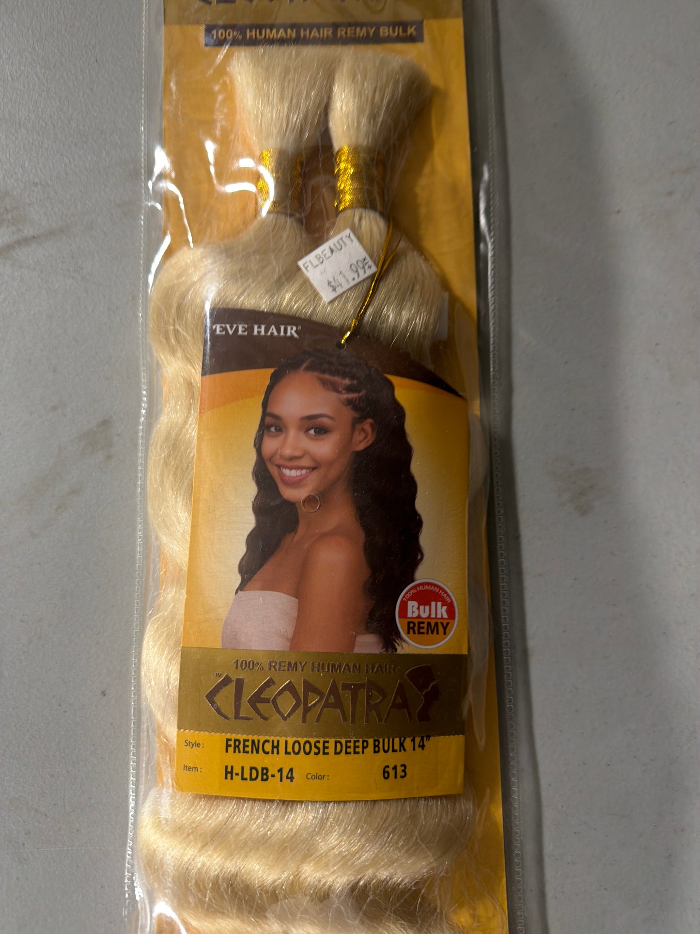 Cleopatra 100% Remy Human Hair French Loose Deep Bulk 14” color 613